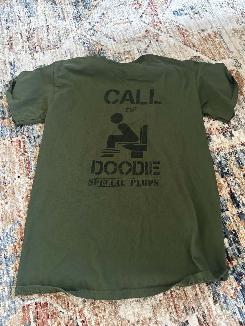 Fruit of the Loom Call of Doodie Special Plops Size S Olive T-Shirt